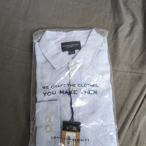 CHARLES TYRWHITT EXTRA SLIM FIT SHIRT – LIGHT BLUE, UK LARGE