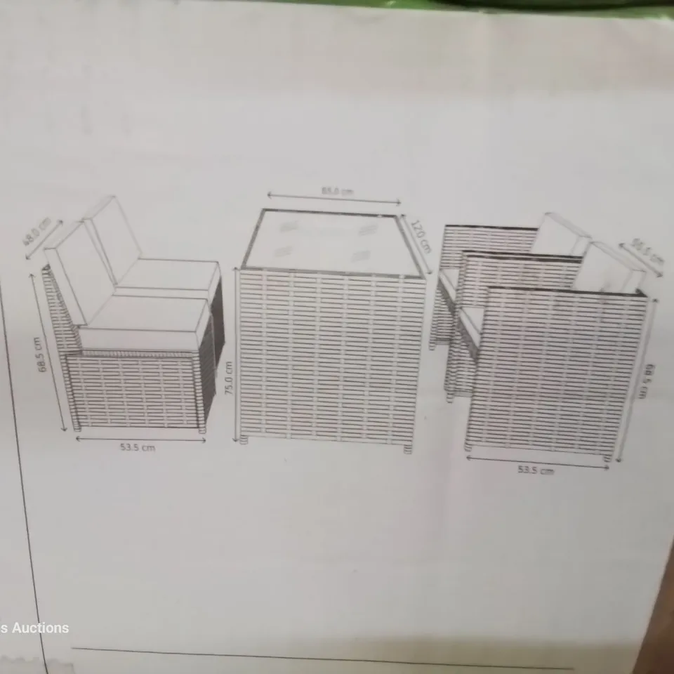 BOXED SORON WICKER DINING SET