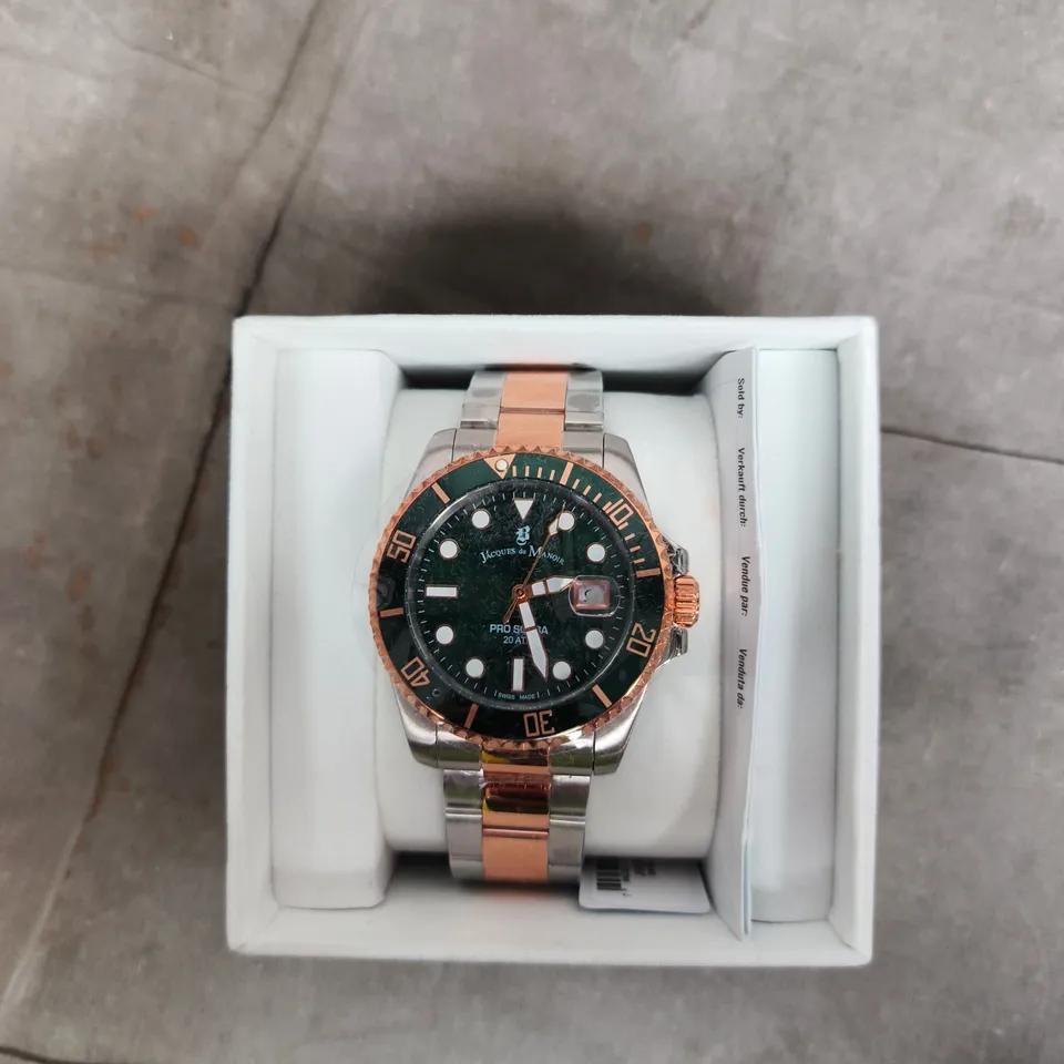 JACQUES DU MANOIR SWISS MADE WRISTWATCH - TWO-TONE STEEL BRACELET