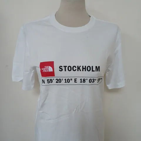 THE NORTH FACE STOCKHOLM WHITE T-SHIRT SIZE XS