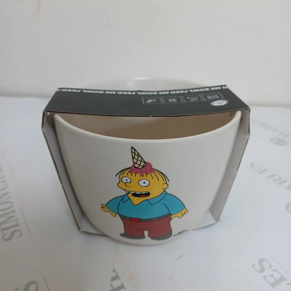 THE SIMPSONS DESIGNED FEED ME BREAKFAST BOWL 