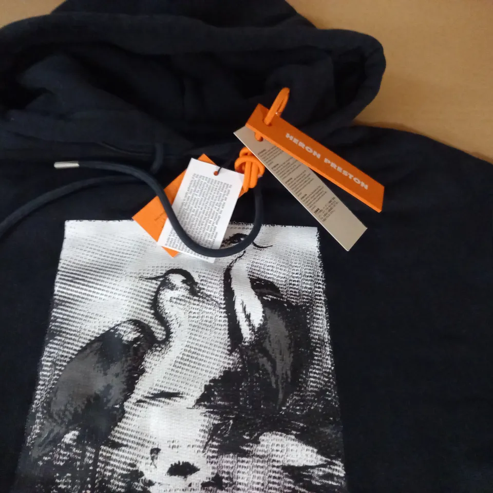 HERON PRESTON BLACK HOODIE - M