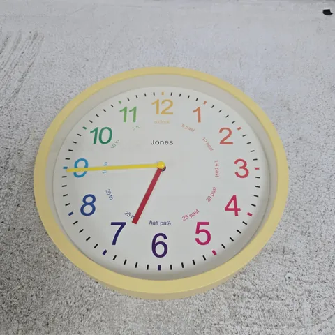 JONES RAINBOW NUMERAL WALL CLOCK 