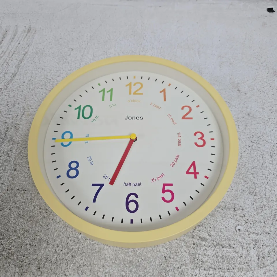 JONES RAINBOW NUMERAL WALL CLOCK