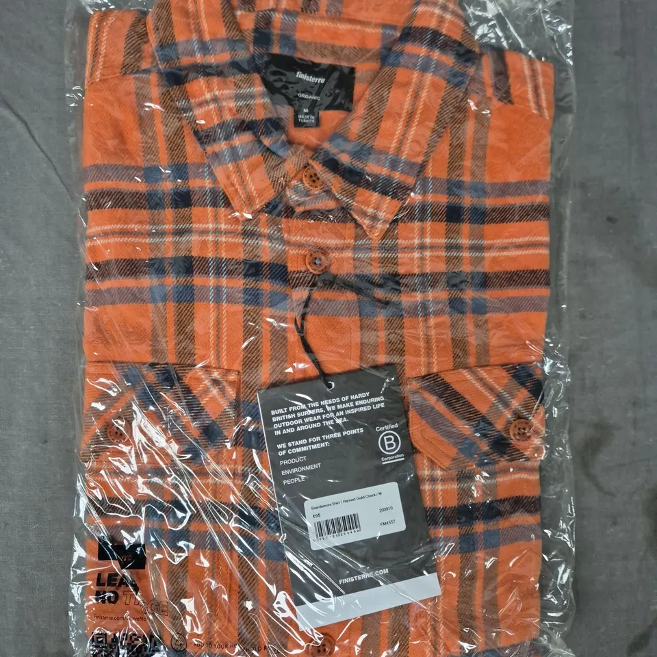 FINISTERRE BEARDSMORE SHIRT IN HARVEST GOLD CHECK SIZE MEDIUM