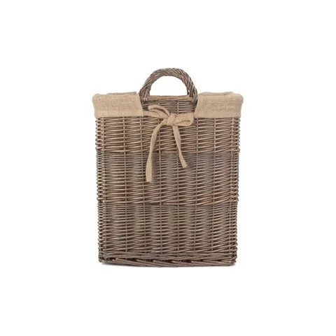 BOXED ANN WICKER LOG CARRIER