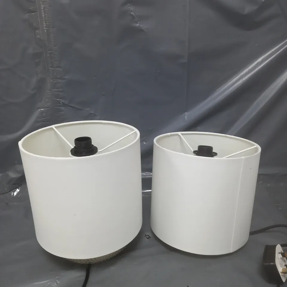 SET OF 2 DESIGNER HAMMER METAL TOUCH TABLE LAMP RRP £55