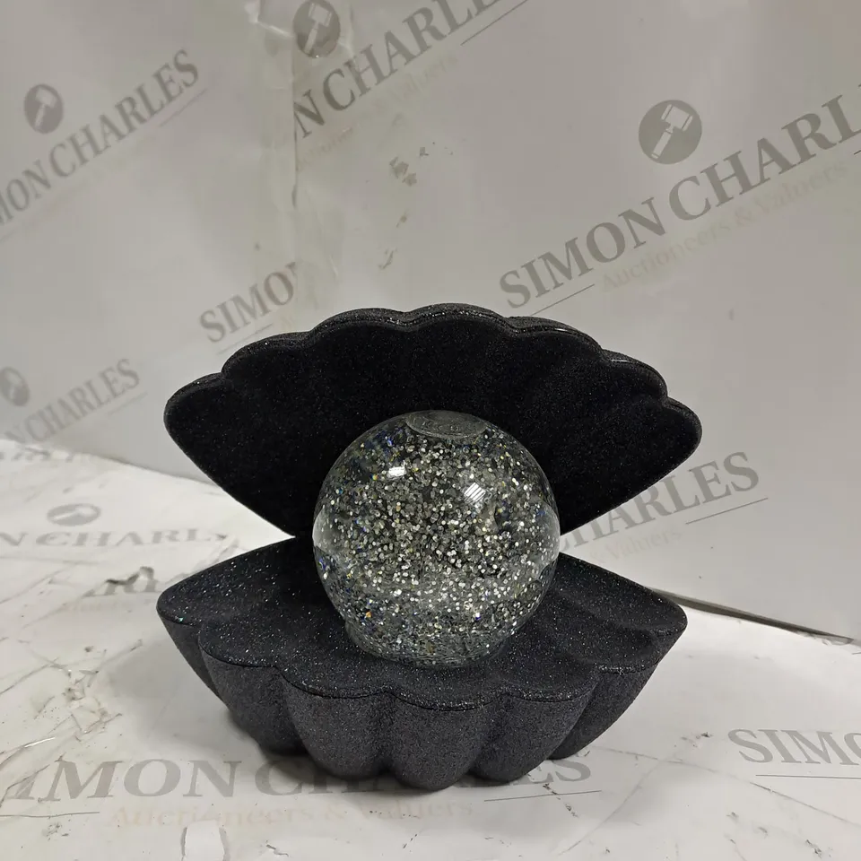 BOXED SENSE AROMA SEA SHELL LED COLOUR CHANGING LAMP - BLACK GLITTER