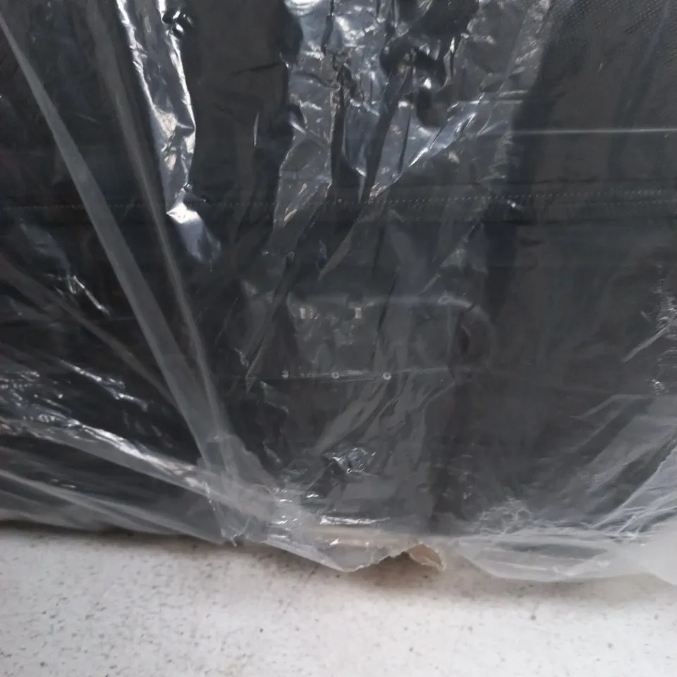 BLACK HARD CASE SUIT CASE IN PLASTIC WRAPPING
