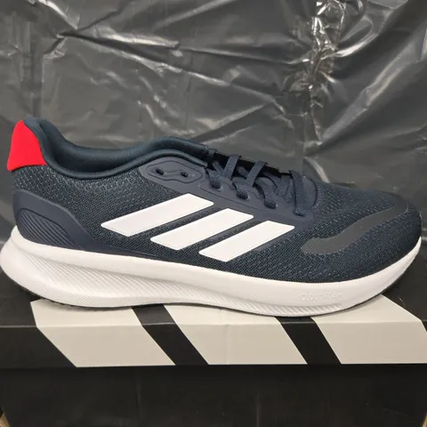 BOXED PAIR OF ADIDAS FUNFALCON 5 TRAINERS IN NAVY - UK 9