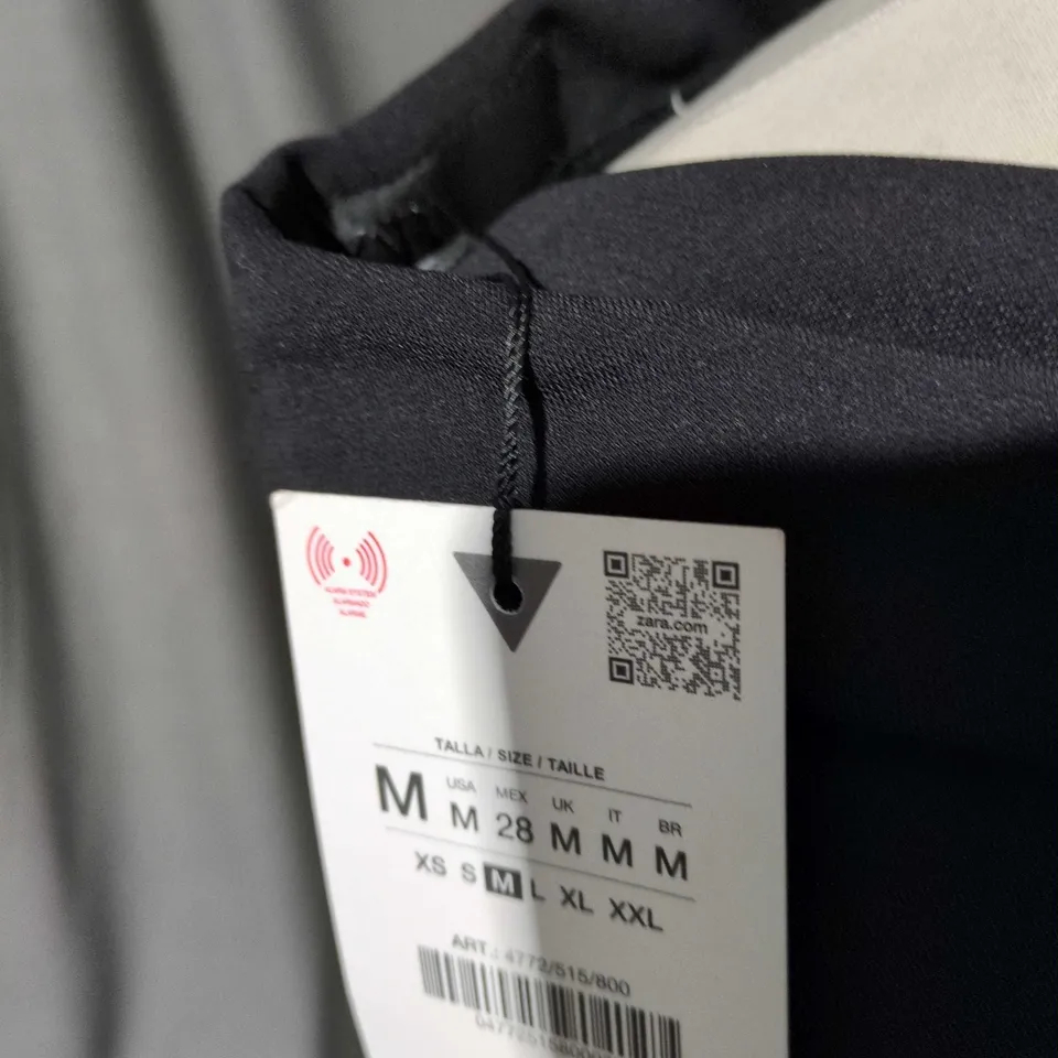 ZARA WOMEN'S BLACK DRAPED DRESS – UK 6 (US 8)