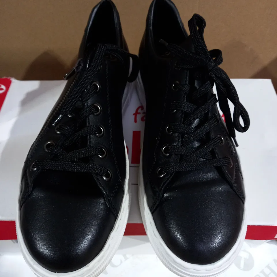 RIEKER ZIP TRAINERS BLACK UK SIZE 6 