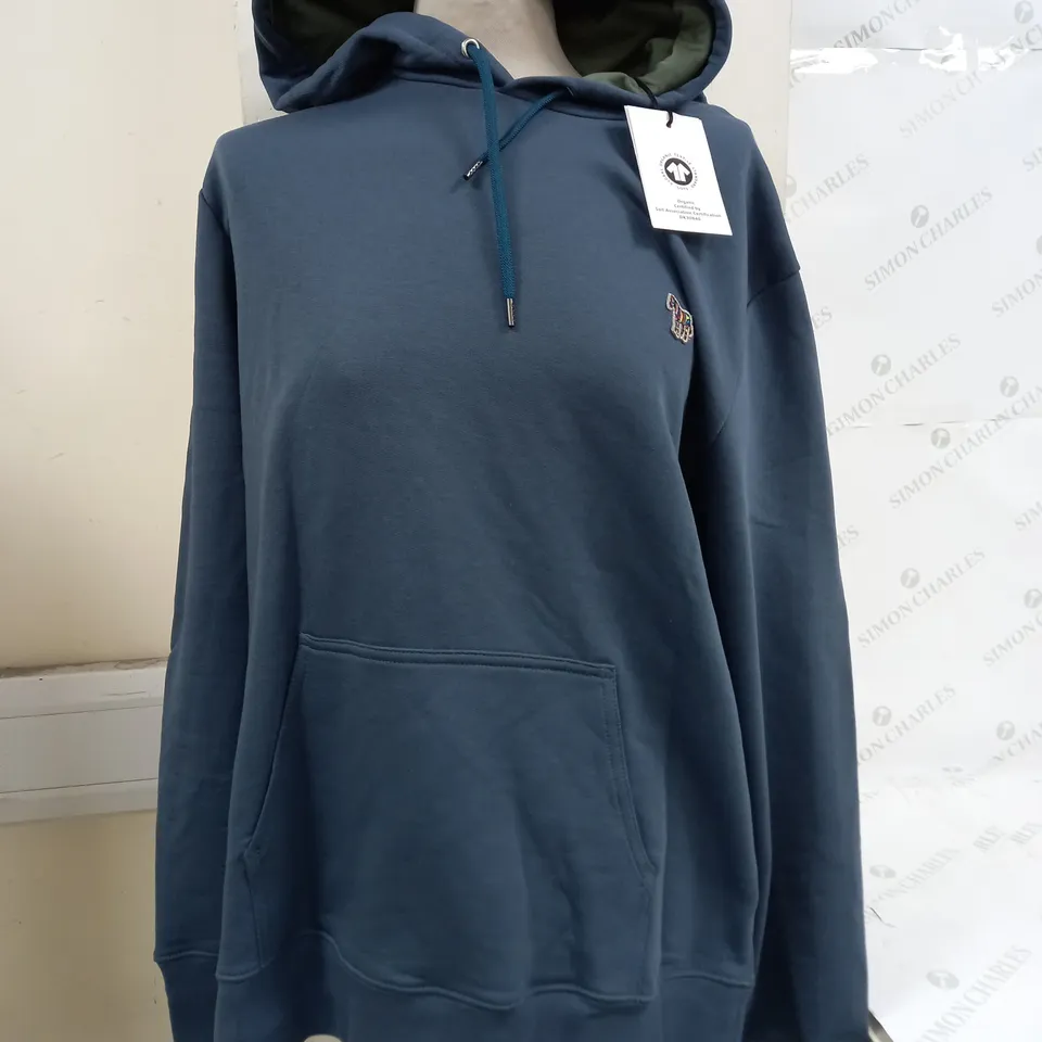 PAUL SMITH ZEBRA HOODIE IN NAVY - XL