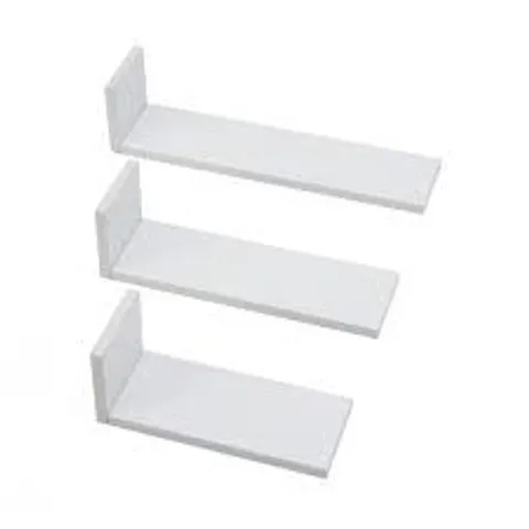 BOXED TUTTI BAMBINI RIO SET OF THREE L-SHAPED WALL SHELVES - WHITE FINISH (1 BOX)