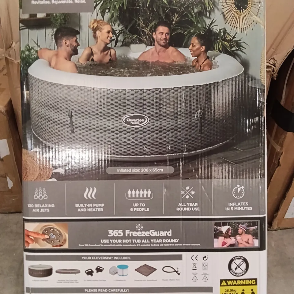 BOXED CLEVERSPA PANAMA 6 PERSON INFLATABLE HOT TUB (1 BOX)