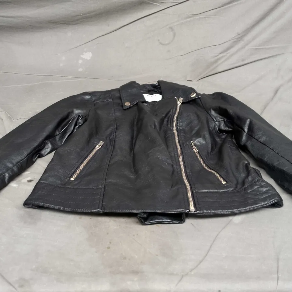 DOROTHY PERKINS PETITE LEATHER-LOOK BIKER JACKET – UK 8 