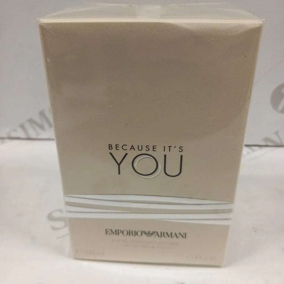 BOXED AND SEALED EMPORIO ARMANI BECAUSE IT'S YOU EAU DE PARFUM 100ML