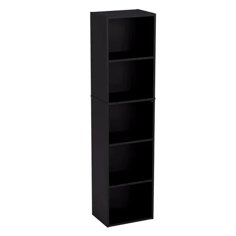 BOXED LASSIC VIDA DESIGN OXFORD 5 TIER CUBE BOOKCASE - BLACK (1 BOX)