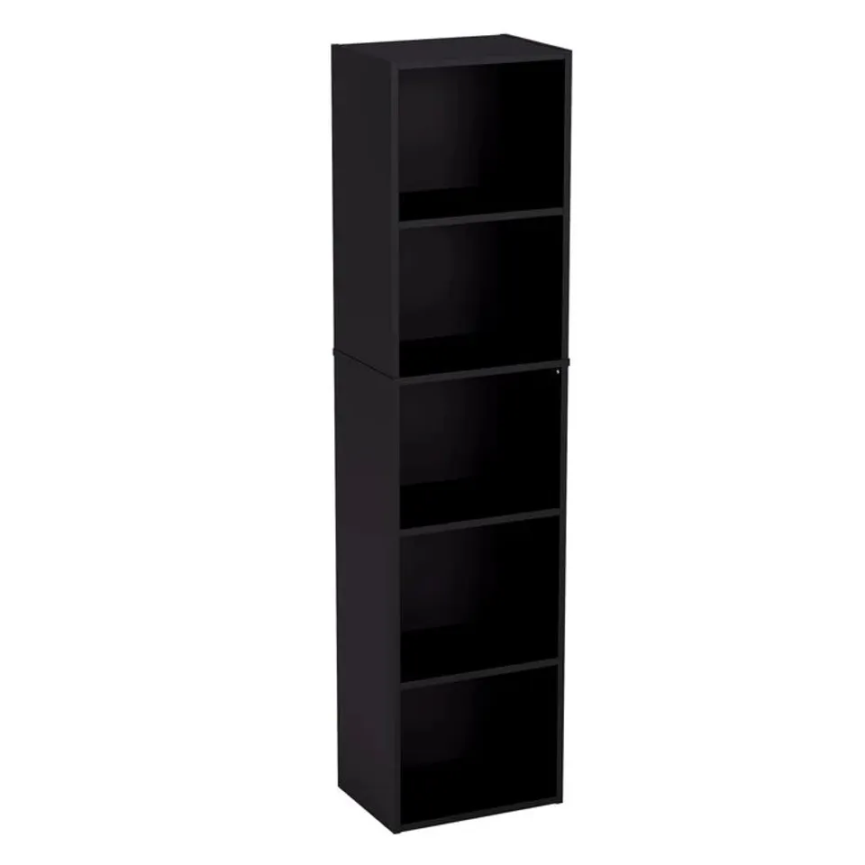 BOXED LASSIC VIDA DESIGN OXFORD 5 TIER CUBE BOOKCASE - BLACK (1 BOX)
