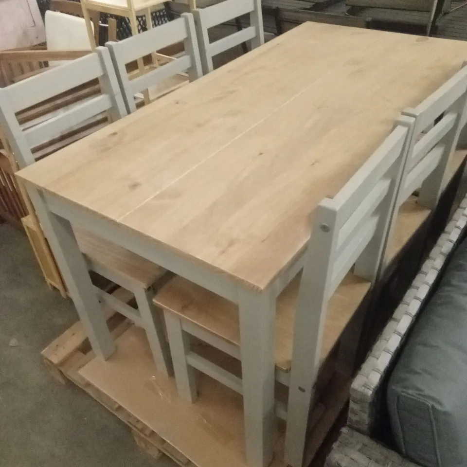 CHARLEY 6-PERSON PINE SOLID WOOD DINING SET