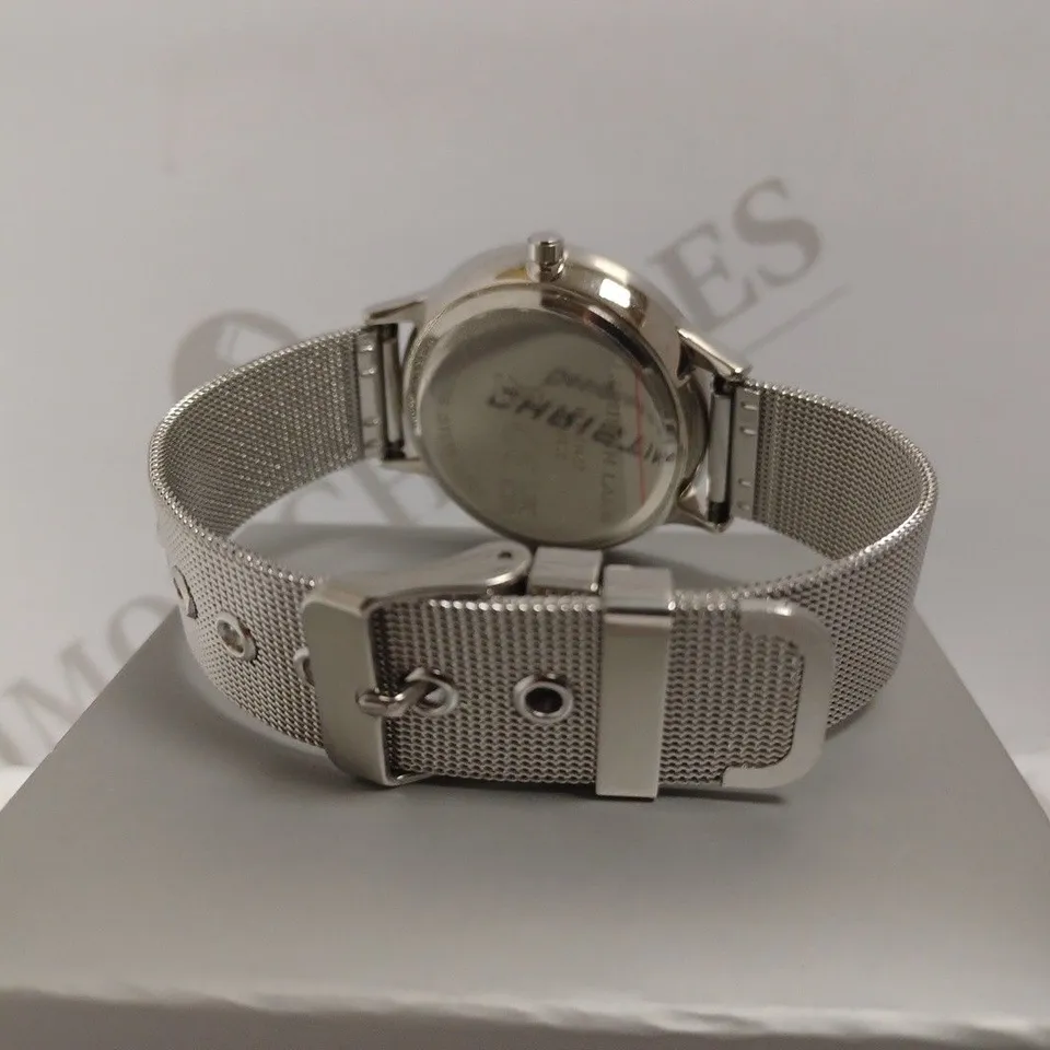 CHRISTIN LARS SILVER WATCH WITH BLUE FACE