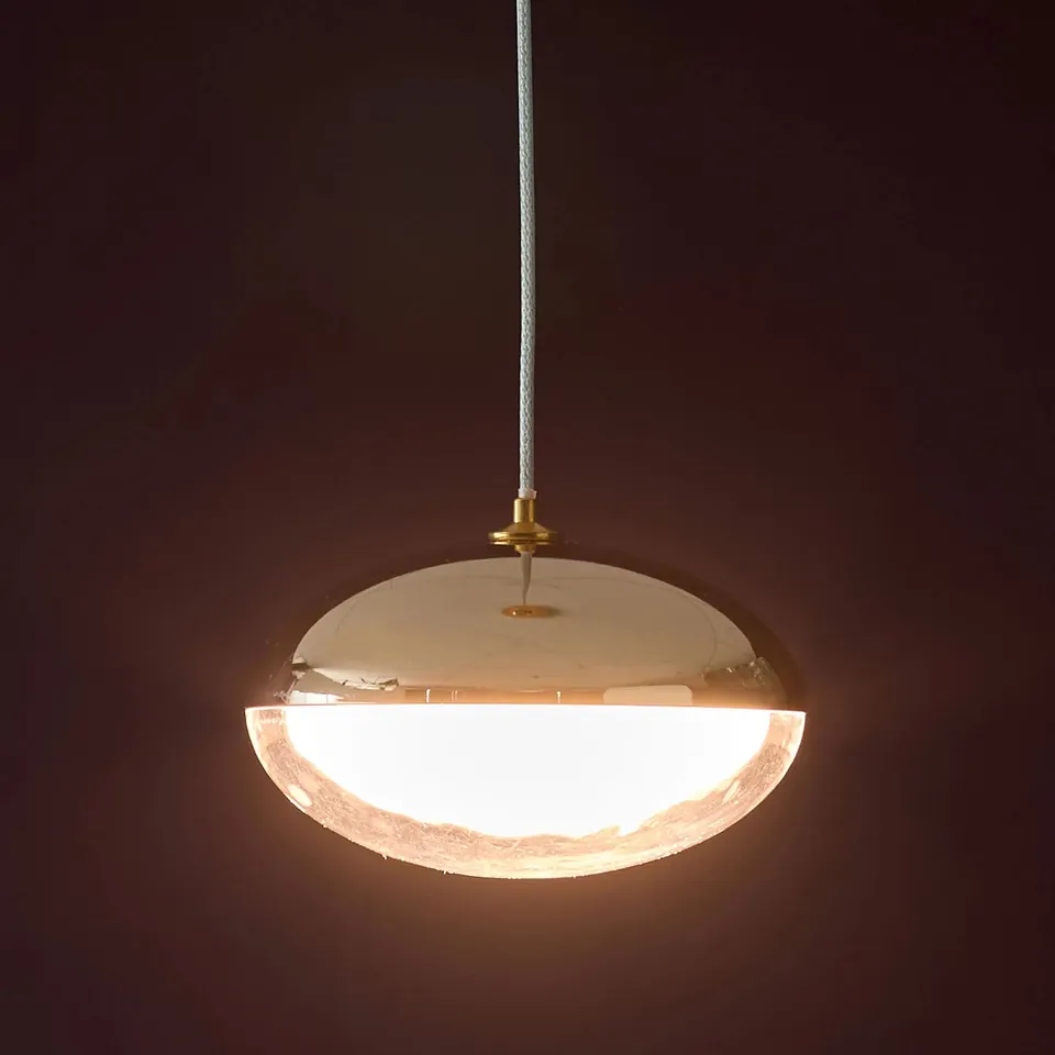 BOXED DANETTI NINA SOFT GOLD WITH CLEAR GLASS LED ADJUSTABLE SINGLE PENDANT