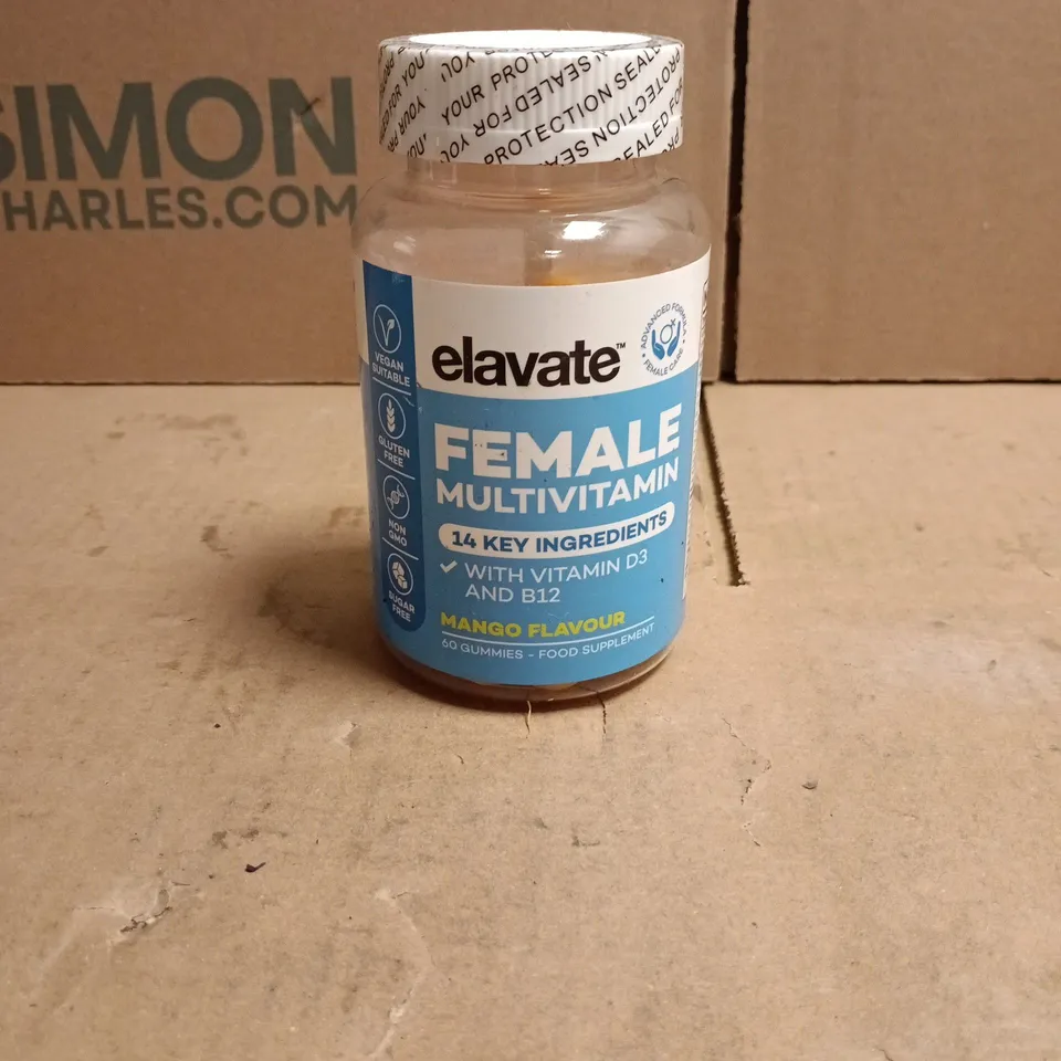 ELAVATE FEMALE MULTIVITAMINS 14 KEY INGREDIENTS MANGO FLAVOUR 60 GUMMIES