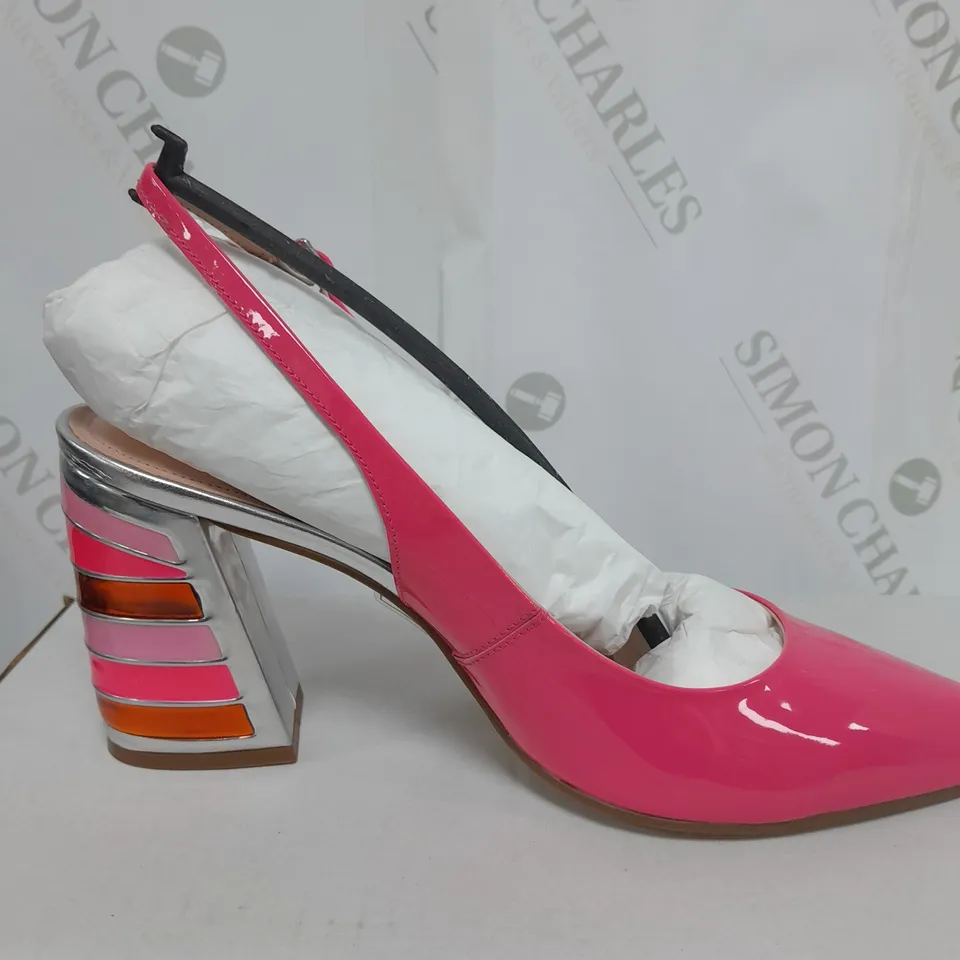 MODA IM PELLE PINK DESIGNED HIGH HEELS - UK SIZE 7