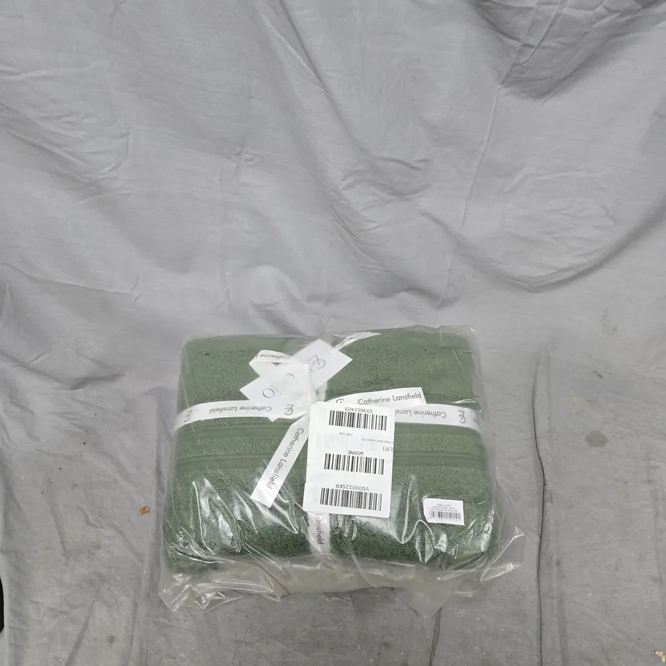 CATHERINE LANSFIELD ZERO TWIST BATH SHEET PAIR – GREEN (DG)