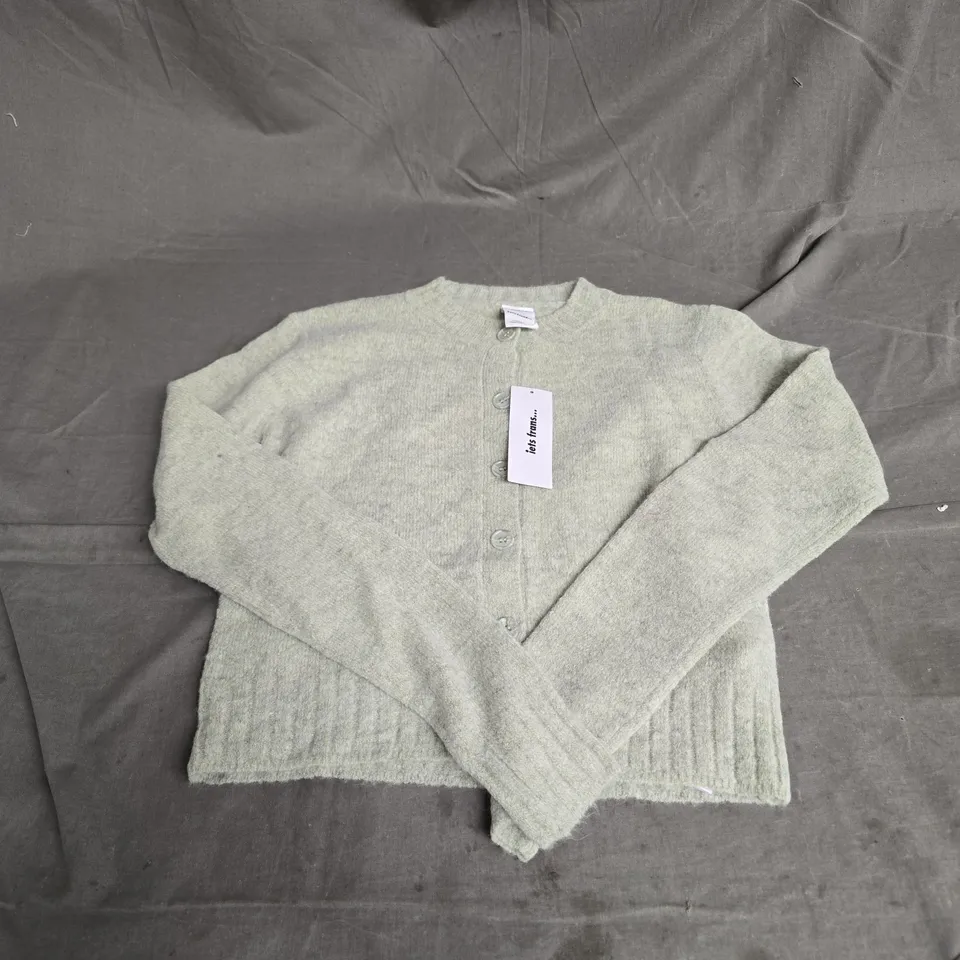 IETS FRANS... LEIGHTON CREW CARDIGAN IN LIGHT GREEN SIZE XS