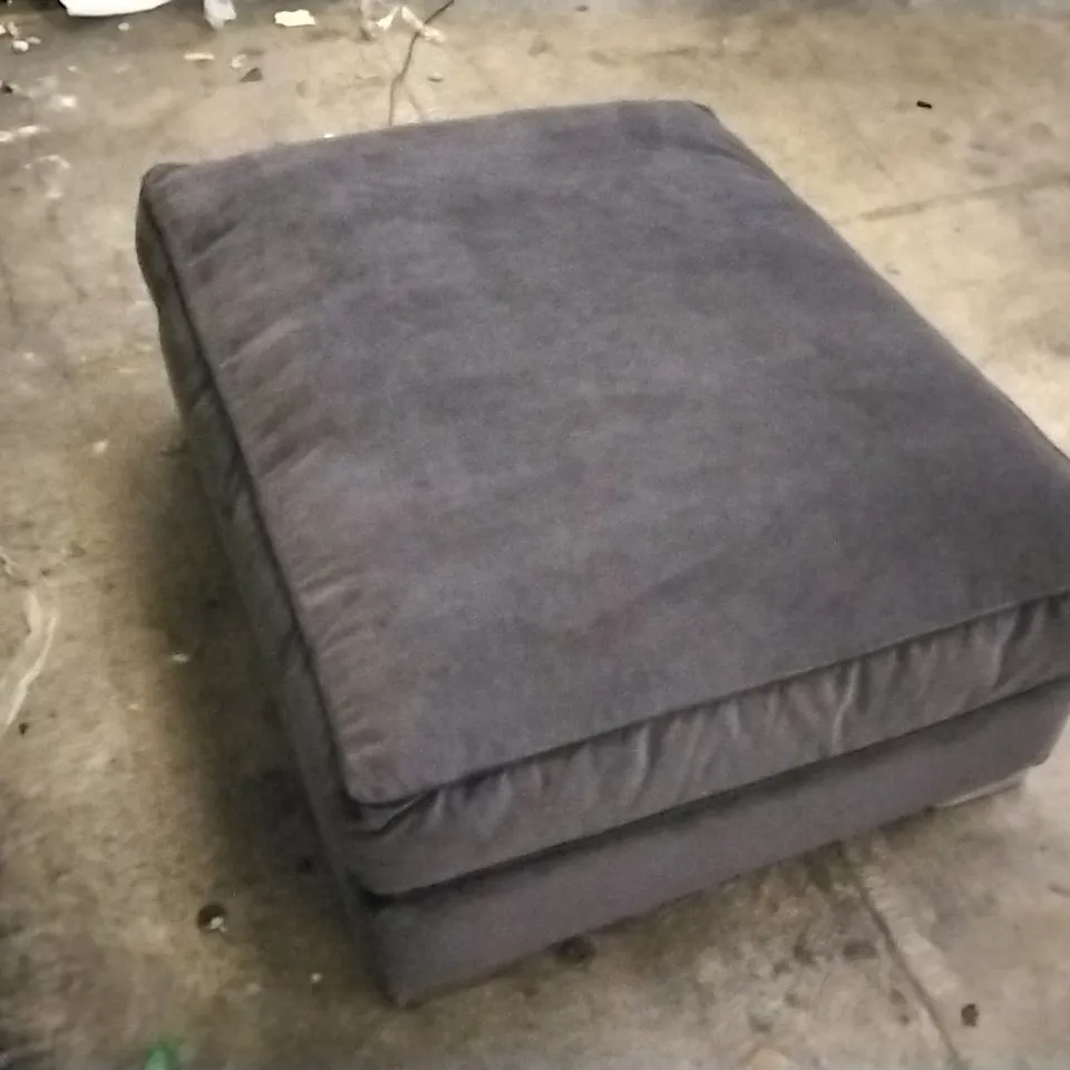 THE LOUNGE COMPANY GREY FABRIC LARGE FOOTSTOOL