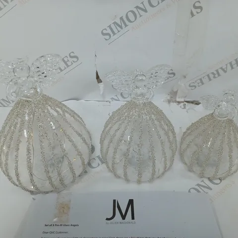 JULIEN MACDONALD SET 3 PRELIT GLASS ANGELS