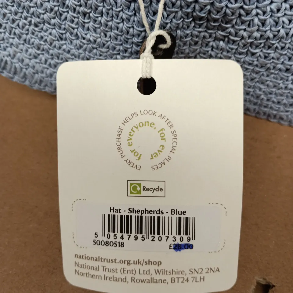 THE NATIONAL TRUST SHEPHERDS HAT BLUE TAGGED
