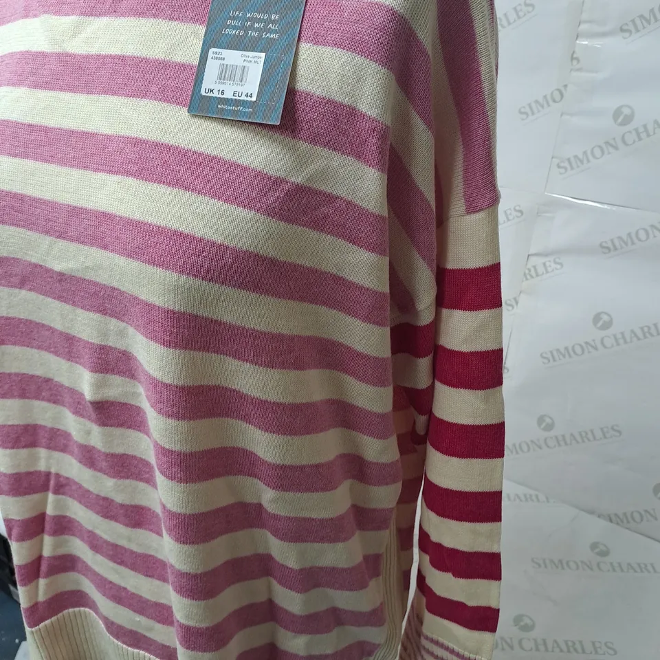 WHITE STUFF OLIVE JUMPER IN PINK - UK 16