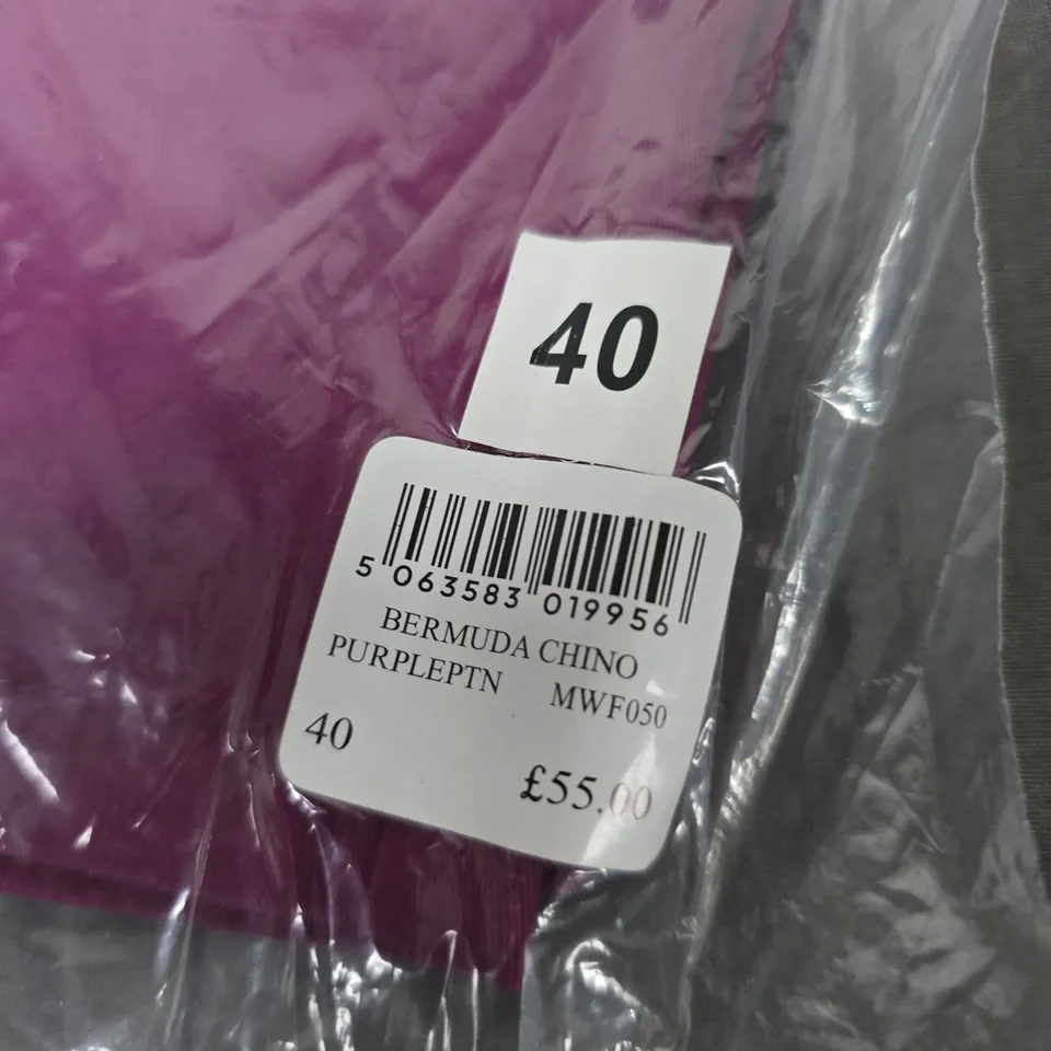 CREW CLOTHING BERMUDA CHINO SHORTS – PURPLE, SIZE 40