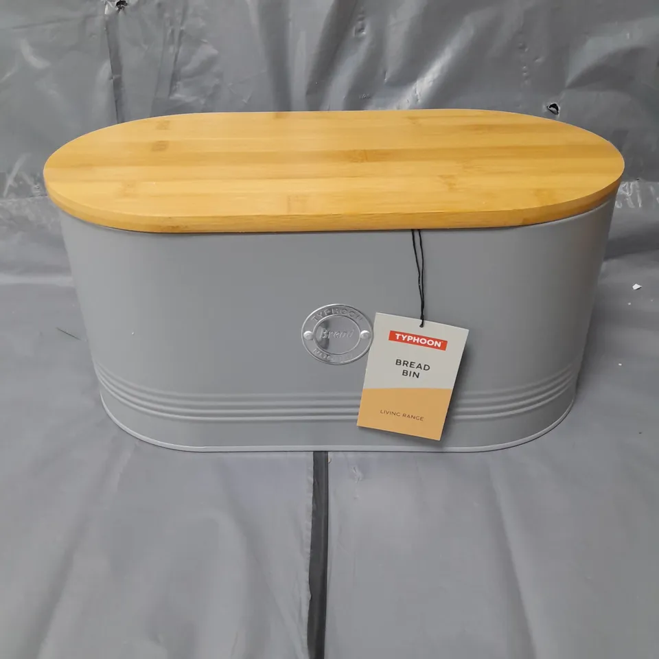 BOXED LIVING GREY BREAD BIN RRP £31.99