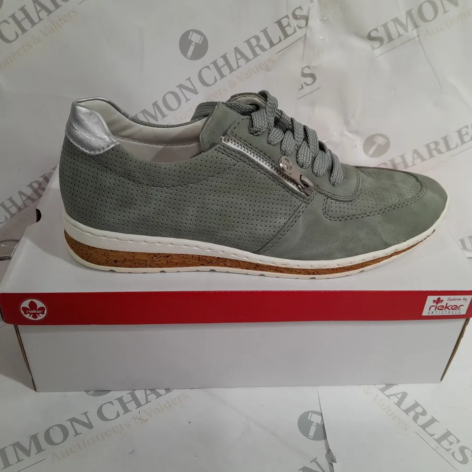 BOXED RIEKER GREEN TRAINERS SIZE 7