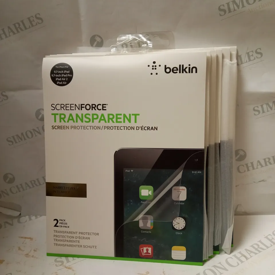 LOT OF APPROX 6 X 2 BELKIN SCREENFORCE TRANSPARENT PROTECTION FOR 9.7" IPAD PRO, IPAD AIR/ IPAD AIR 2