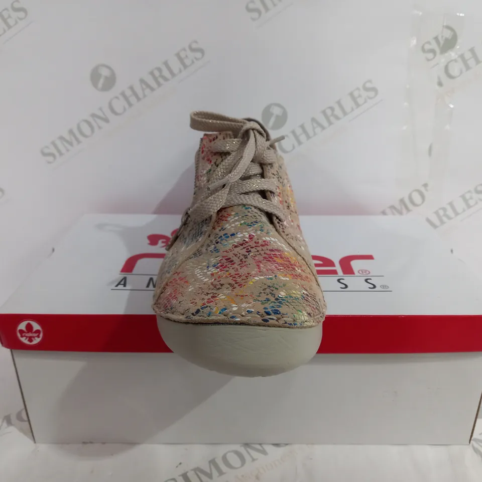 RIEKER MULTICOLOURED FLORAL PRINT TRAINER SIZE 7.5