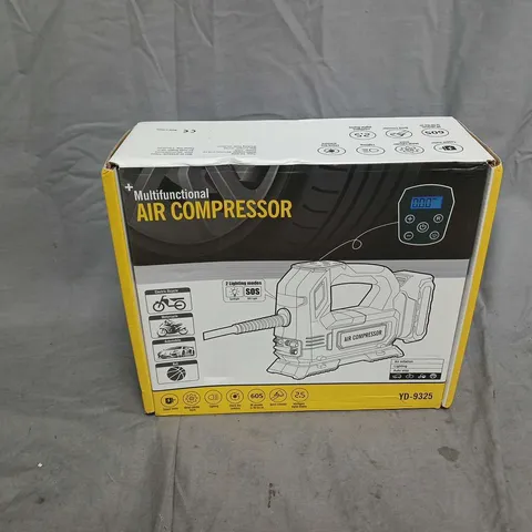 BOXED MULTIFUNCTIONAL AIR COMPRESSOR YD-9325 – YELLOW PORTABLE UNIT
