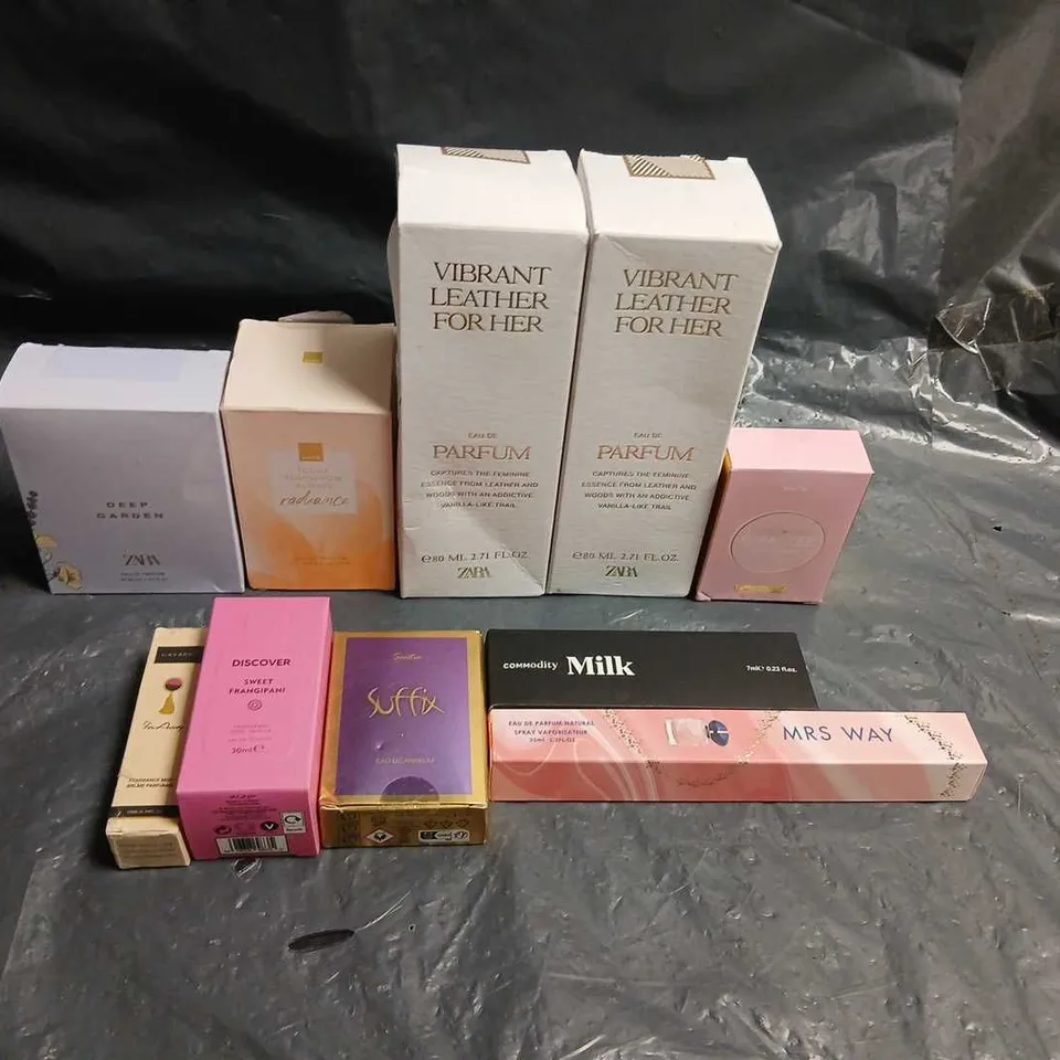 TEN ASSORTED BOXED FRAGRANCES TO INCLUDE; AVON, ZARA AND SENTIO