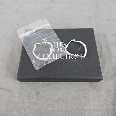 STERLING SILVER DOUBLE CRYSTAL SET OVAL HOOP EARRINGS