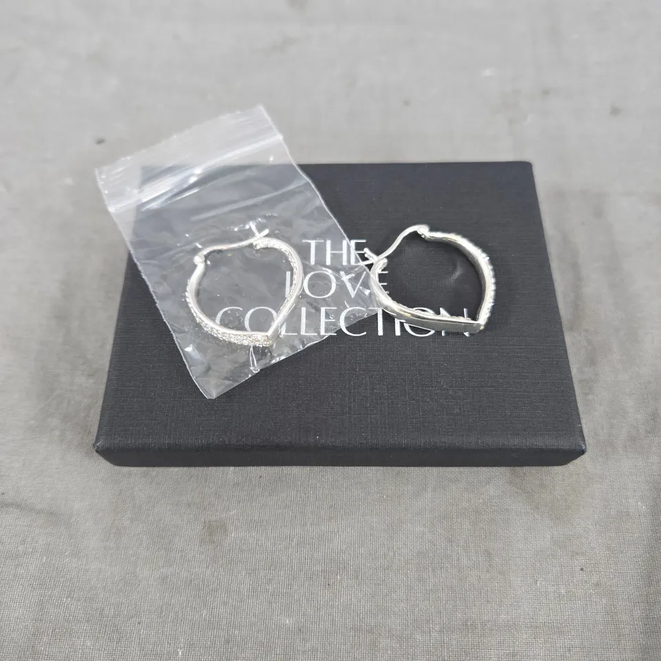 STERLING SILVER DOUBLE CRYSTAL SET OVAL HOOP EARRINGS RRP £63