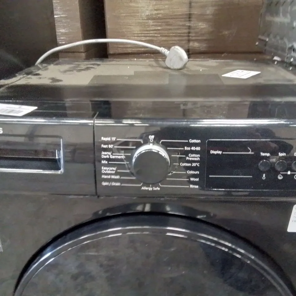 RUSSELL HOBBS FREESTANDING WASHING MACHINE, 1400 RPM, 15 PROGRAMMES, ECO TECHNOLOGY, RAPID WASH CYCLES, BLACK, 