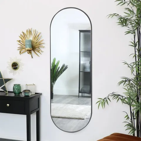 BOXED LOTTIE OVAL METAL FRAMED WALL MOUNTED FULL LENGTH MIRROR (1 BOX)