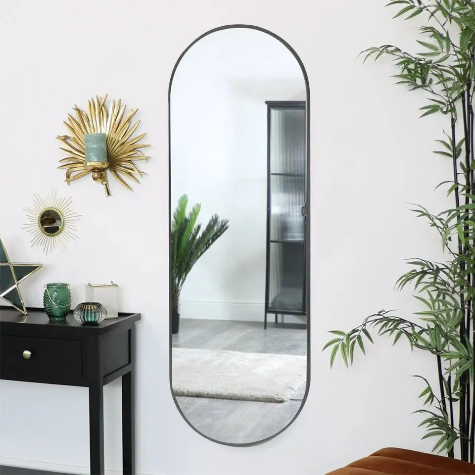 BOXED LOTTIE OVAL METAL FRAMED WALL MOUNTED FULL LENGTH MIRROR (1 BOX)