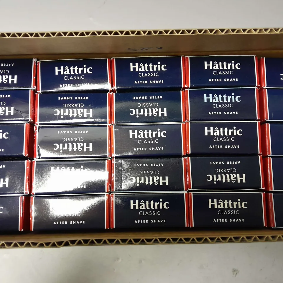 APPROXIMATELY 25 BOXED HATTRIC CLASSIC AFTER SHAVE (25 x 100ml) - COLLECTION ONLY