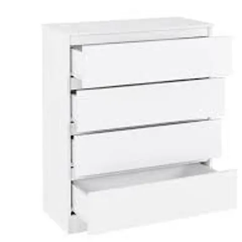 BOXED MALVERN WHITE 4 DRAWER CHEST (2 BOXES)
