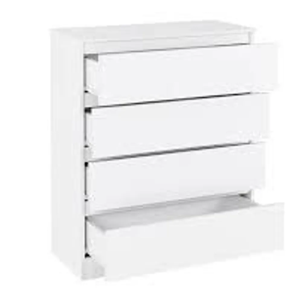 BOXED MALVERN WHITE 4 DRAWER CHEST (2 BOXES)