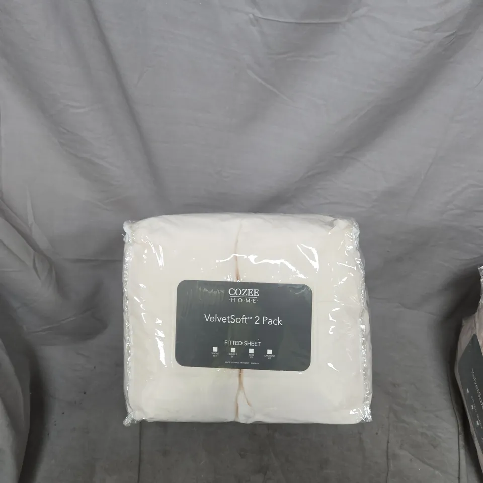 COZEE HOME VELVETSOFT 2 PACK FITTED SHEET – DOUBLE SET